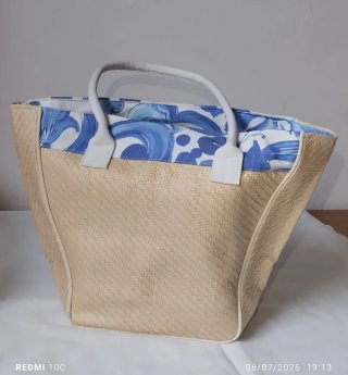 Borsa da spiaggia Dolce & Gabbana Beige/Blu