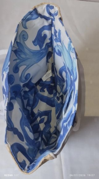 Borsa da spiaggia Dolce & Gabbana Beige/Blu