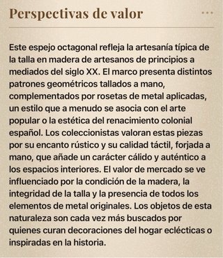 Espejo Brutalista Colonial - Valor Internacional.