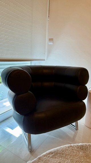 Sillón Edra Negro Piel Impecable