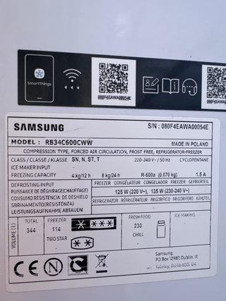 Frigorifero combinato SAMSUNG RB34C600CWWW bianco in vendita
