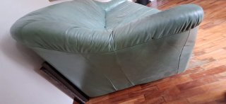 Sofá-cama piel 3 plazas verde
