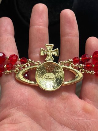 Collana Vivienne Westwood Orb Rossa Oro