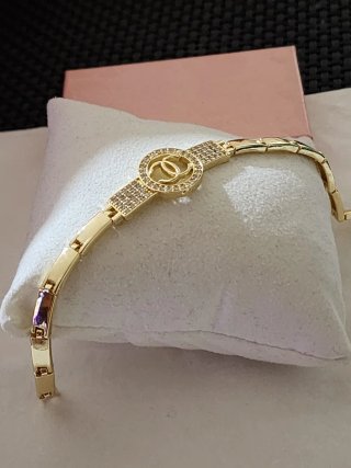 Pulsera Circonitas laminado color oro 14k