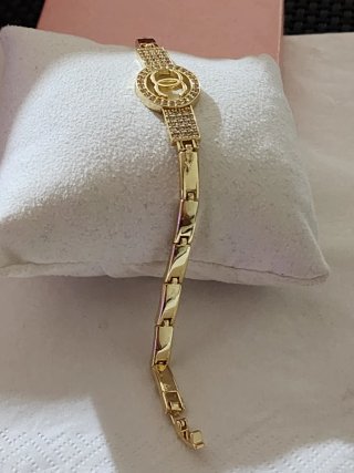 Pulsera Circonitas laminado color oro 14k