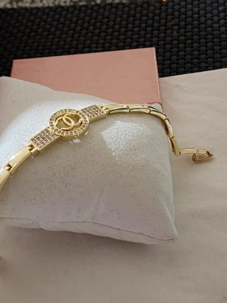Pulsera Circonitas laminado color oro 14k