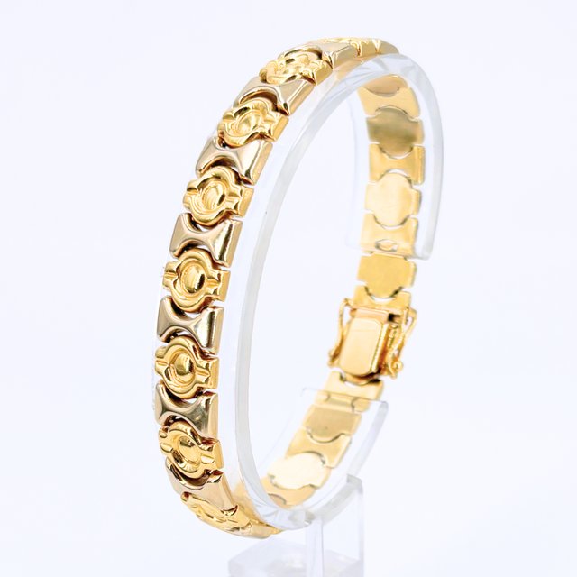 Pulsera Oro Combinado 18K, 21.14gr, 19cm
