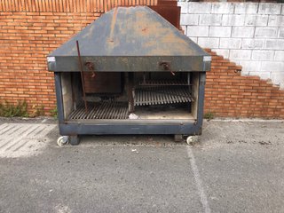 Barbacoa industrial doble de metal
