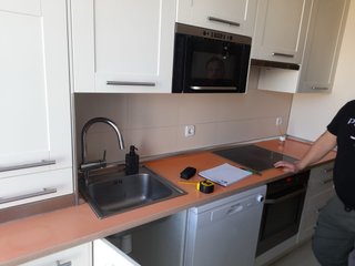 Muebles de cocina blanco roto
