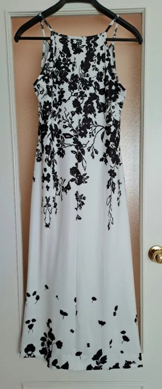 Vestido L Parole floral blanco y negro