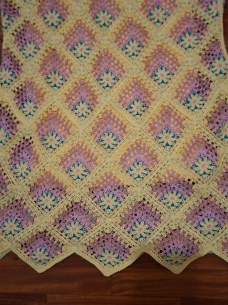 Vestido Crochet Flores Amarillo y Rosa