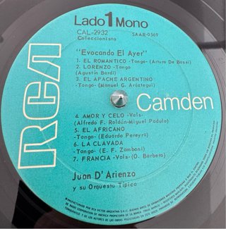 Vinilo Juan D'Arienzo Evocando el Ayer