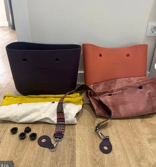 Bolso O bag naranja y dorado