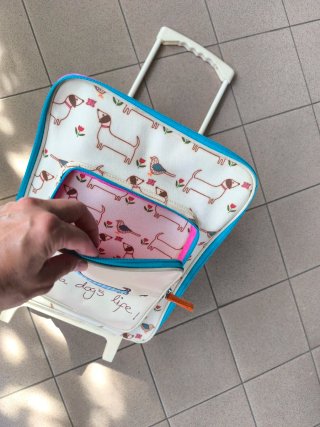 Trolley bambino con cani e uccellini