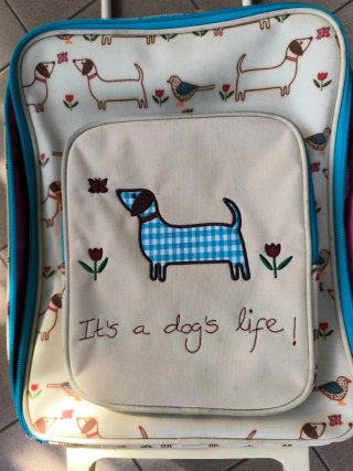 Trolley bambino con cani e uccellini