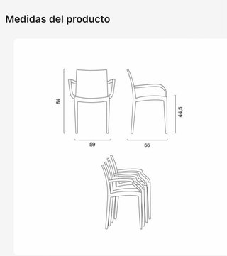 Juego de 4 Sillas de Exterior Marrones