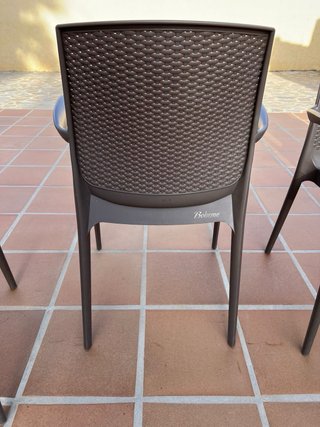 Juego de 4 Sillas de Exterior Marrones