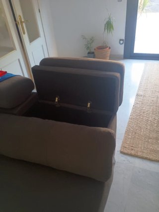 Sofá chaise longue gris