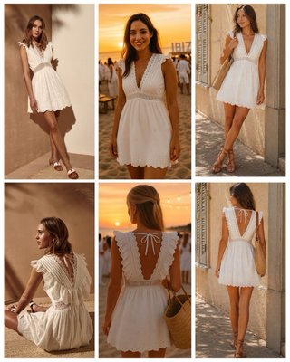 Vestido Blanco verano T.XS Nuevo con etiqueta