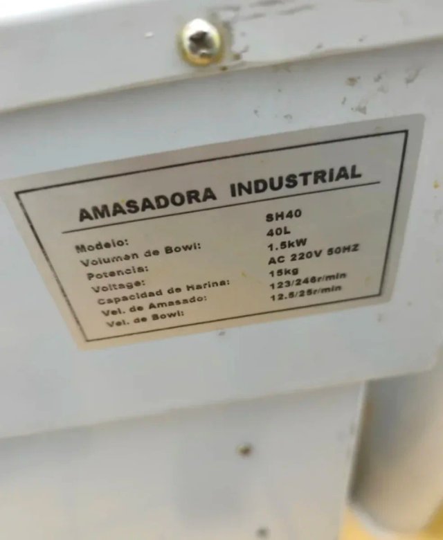 Profesional 40L Monofásica, mezcladora de harinas