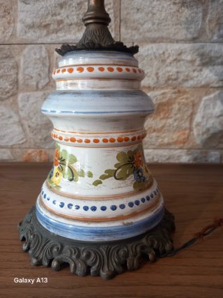 Lampada ceramica dipinta a mano bronzo