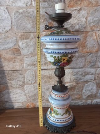 Lampada ceramica dipinta a mano bronzo