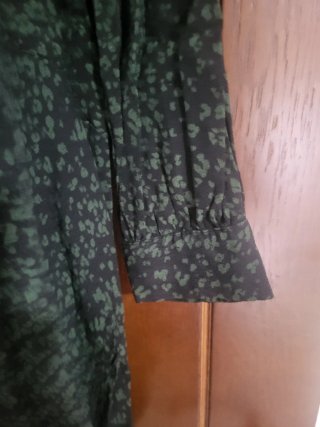 Vestido ZARA Negro y Verde Talla S