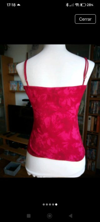 Camiseta tirantes mujer volantes rojo ❤️