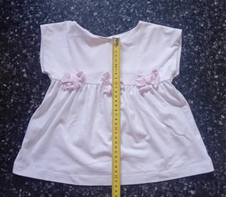 Maglietta bambina bianco con fiocchi rosa