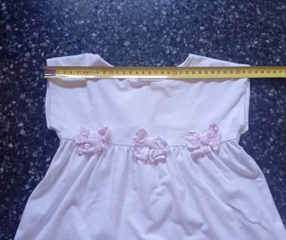 Maglietta bambina bianco con fiocchi rosa