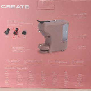 Cafetera CREATE rosa + caja + cápsulas