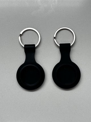Coppia Porta Airtag Nero con Anello Portachiavi