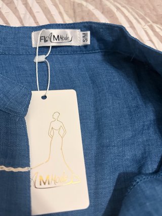 Abito corto blu ricamato taglia S/M