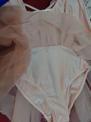 Maillot ballet niña rosa manga larga