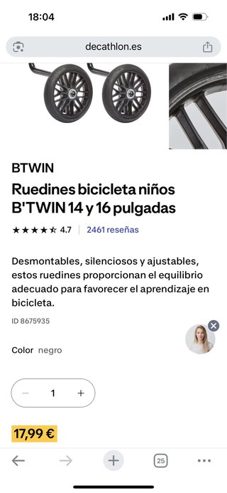 Ruedines Decathlon 14 y 16 pulgadas