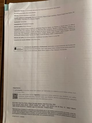 Lingua galega e literatura, 3 ESO, Operación mundo