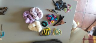 Lote Accesorios Pelo Scrunchies y Pinzas