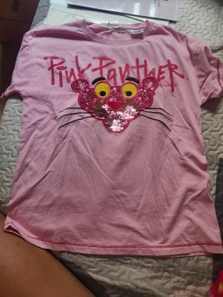 Camiseta Pink Panther lentejuelas.