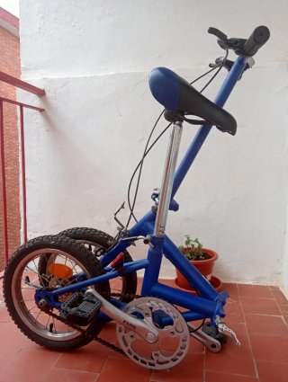Bicicleta Plegable Azul Metalizado