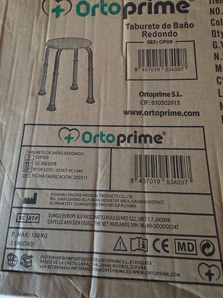 Taburete Ortoprime Baño Regulable