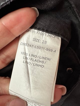 Pantalón lino negro Calvin Klein