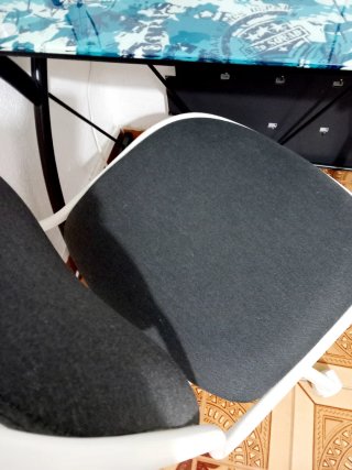 Mesa Cristal y Silla Giratoria Ikea