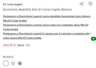 Escritorio Abatible Mio El Corte Inglés Blanco