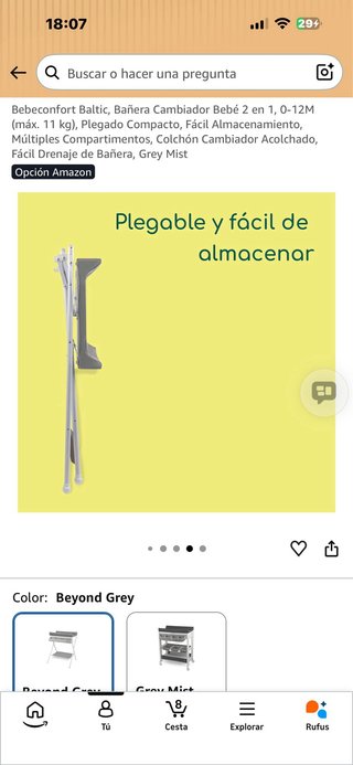 Bañera Cambiador Bebé 2 en 1