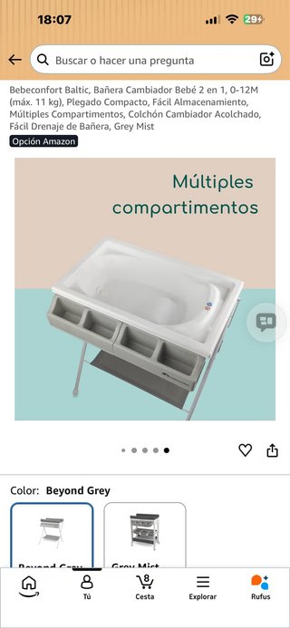 Bañera Cambiador Bebé 2 en 1