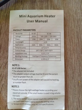 Mini Calentador Acuario 6W.