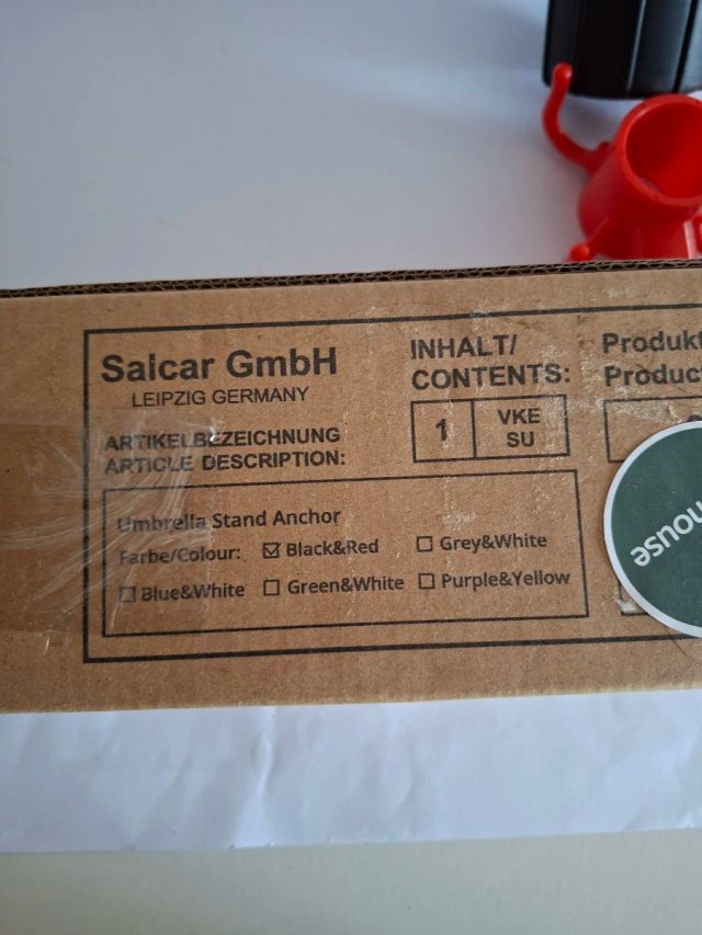 Anclaje suelo sombrilla Salcar Negro/Rojo