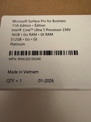 Microsoft Surface Pro 11 16GB RAM 512GB Plata