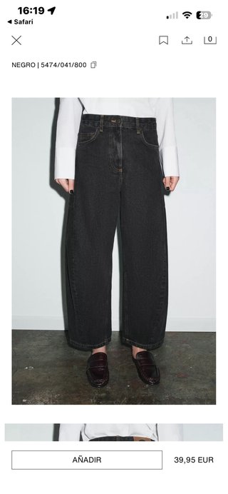 Pantalón vaquero Zara negro talla L