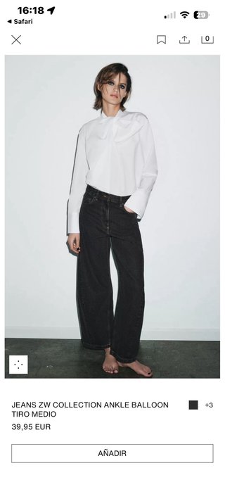Pantalón vaquero Zara negro talla L